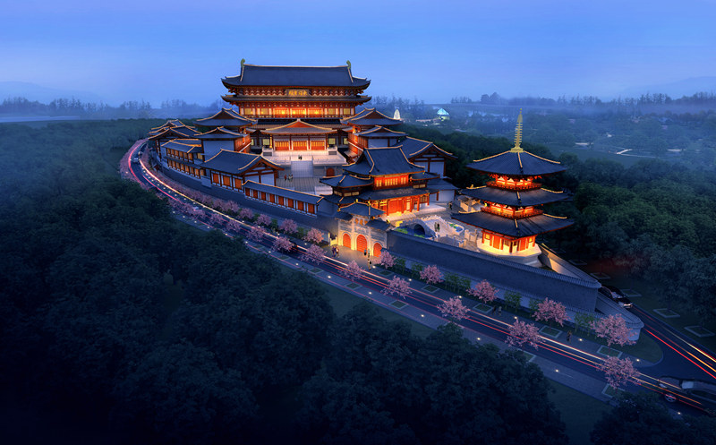 河北香河县宝庆寺总体规划与建筑方案设计